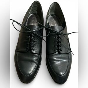 Via Spiga Black Leather Men's Oxfords
